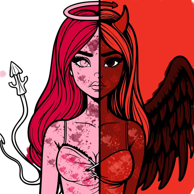 devil vs angel realistic girl