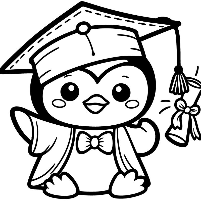 graduation  baby penguin
