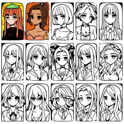 girls that look diffrent anime