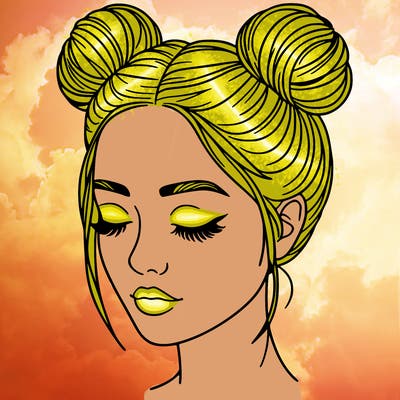 woman with hair buns