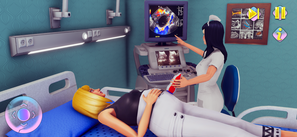 Pregnant Mommy Pregnancy Life - Una mujer embarazada tumbada en una cama de hospital mientras una enfermera realiza una ecografía.