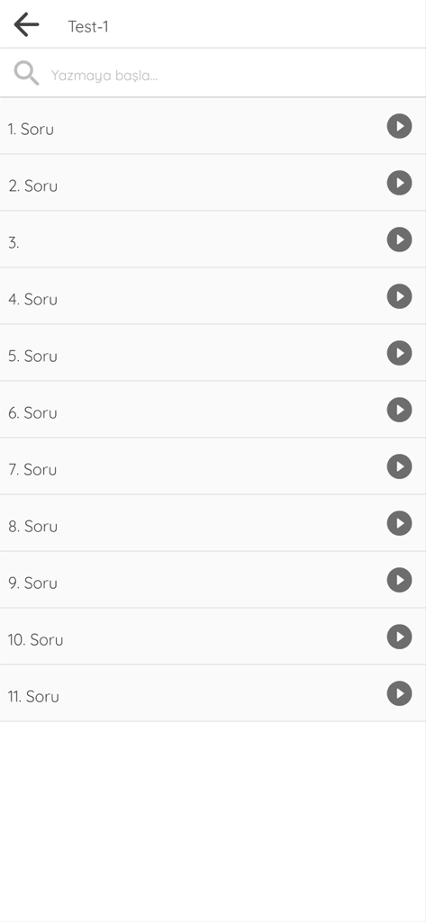 Sinan Kuzucu Video Çözüm - A numbered list of question video solutions in the Sinan Kuzucu app interface