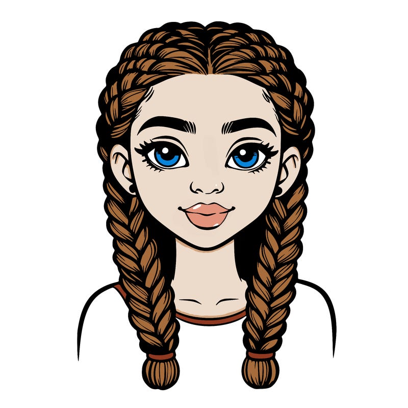 realistic girl with braids