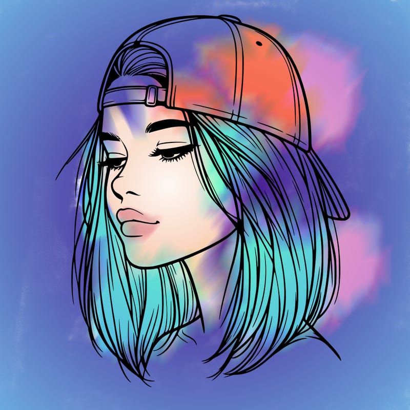 realistic  girl with a backwards hat