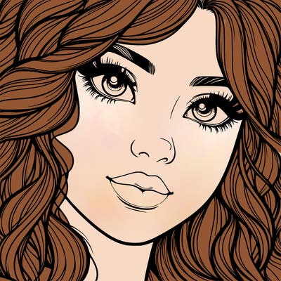 beautiful realistic girl close up to the camera with wavy hair,