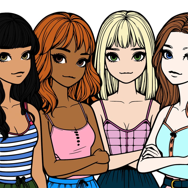 four realistic girls