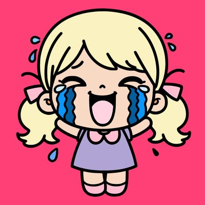 happy crying girl