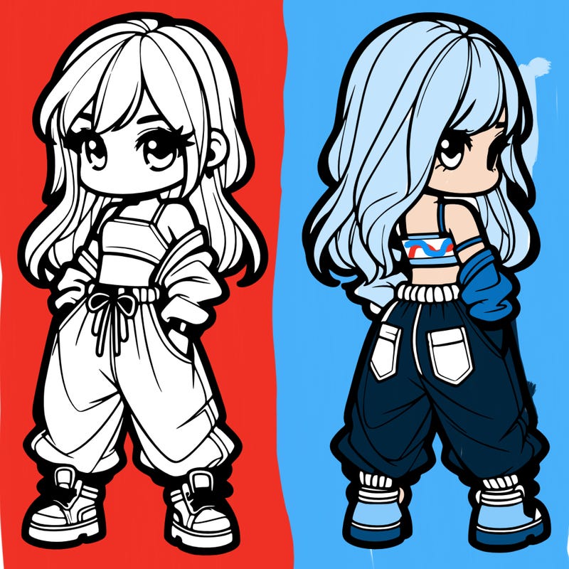 girl in crop top and baggy pants