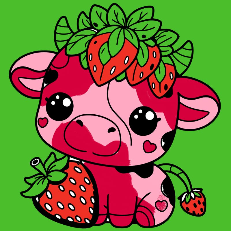 cute strawberry cow
