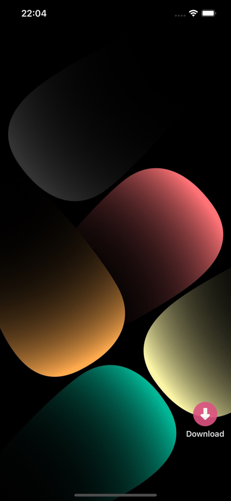 Colorful abstract rounded shapes on a dark iPhone wallpaper background