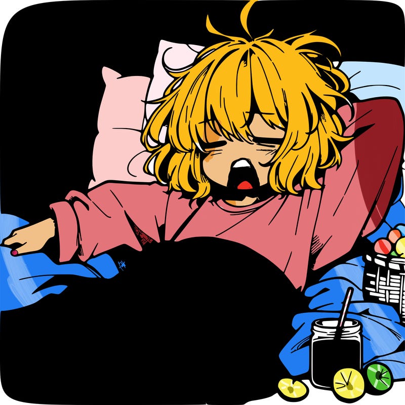 messy lazy anime girl