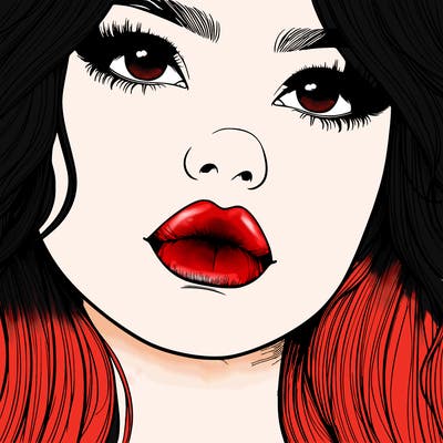 really realistic girl with lips