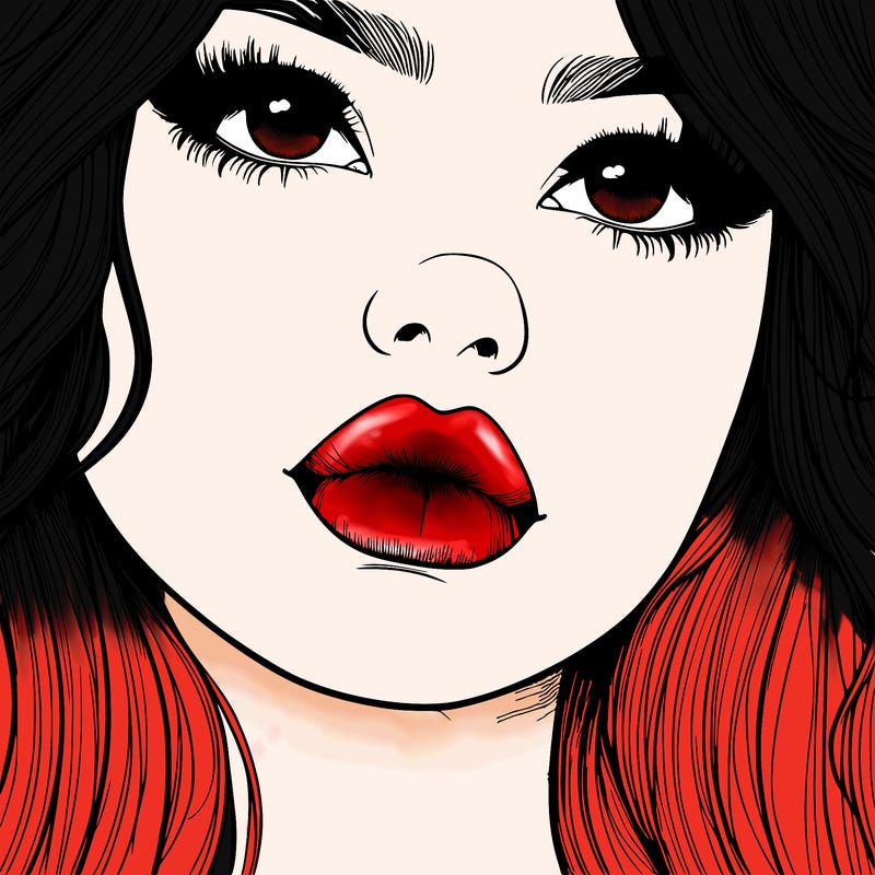 really realistic girl with lips