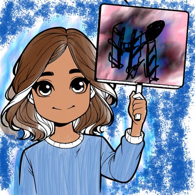 realistic girl holding up a sign