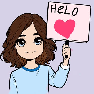 realistic girl holding up a sign