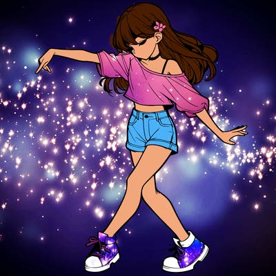 realistic girl danceing