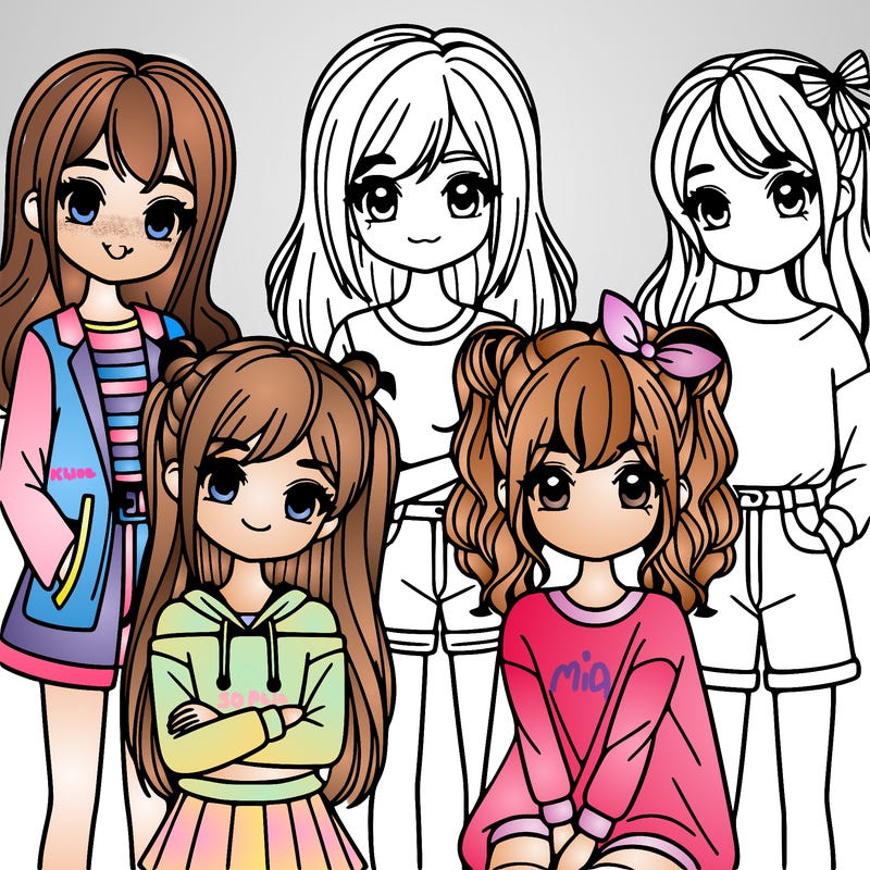 a group of five girls