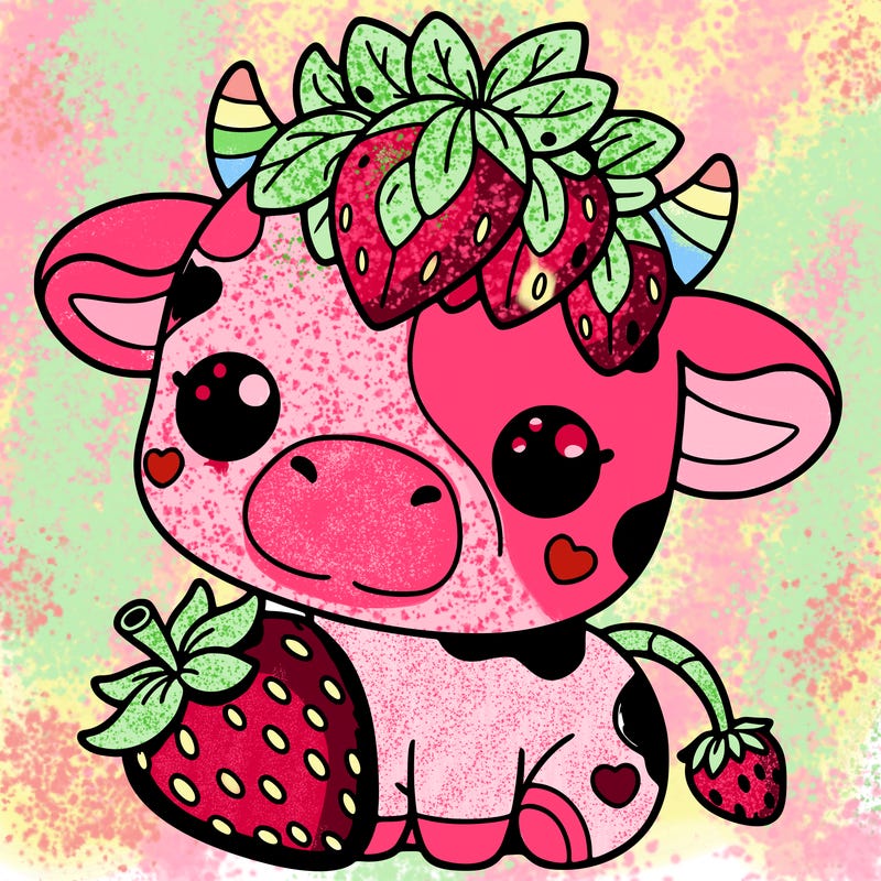 cute strawberry cow