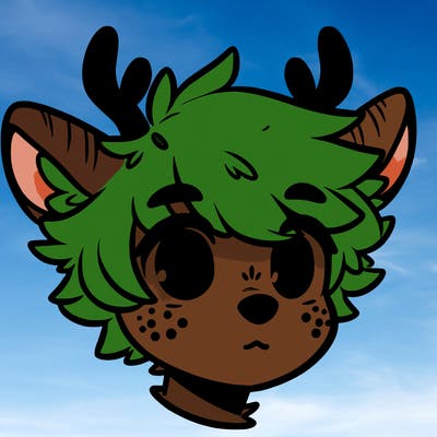 a humanoid deer with soft fluffy ears