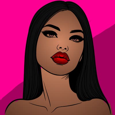 realistic woman with full lips