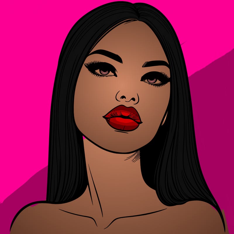 realistic woman with full lips