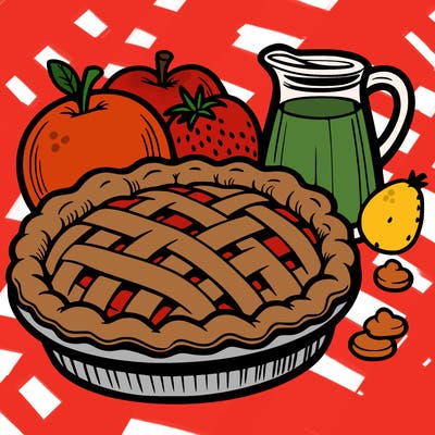 a pie of food