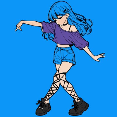 realistic girl danceing