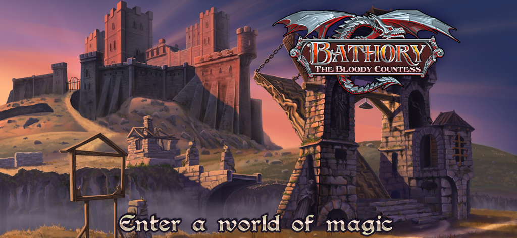 Bathory - The Bloody Countess - Scène de château gothique et de ruines tirée du jeu d'objets cachés Bathory : La Comtesse Sanglante.