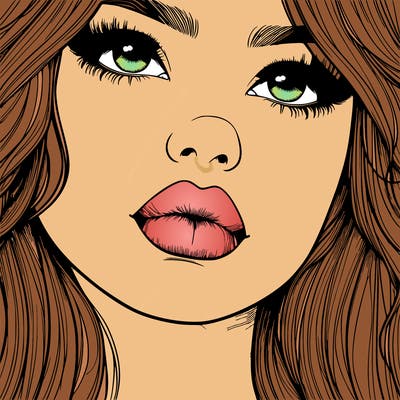 really realistic girl with lips