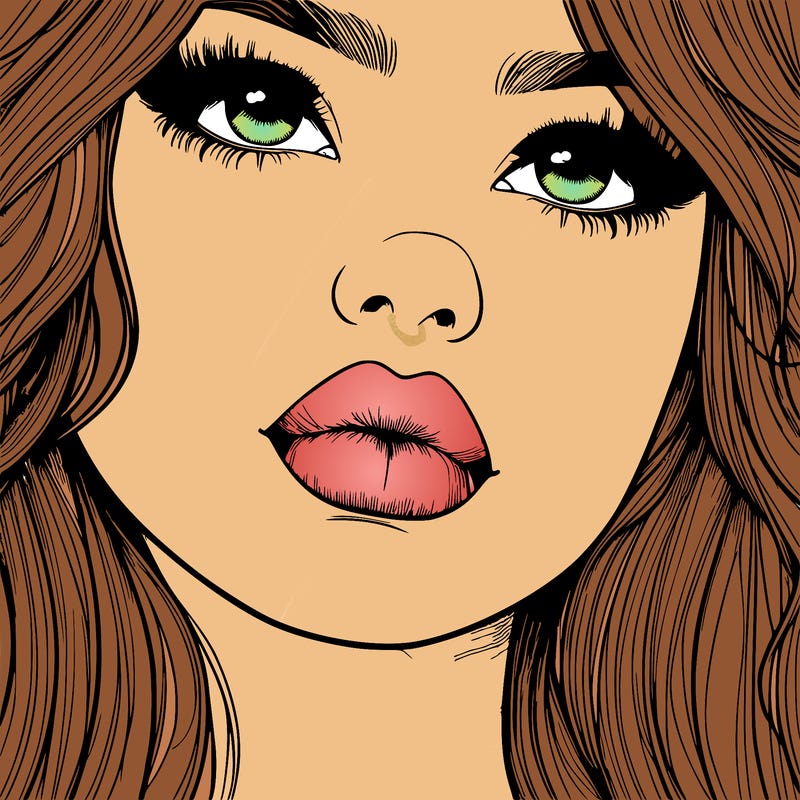 really realistic girl with lips