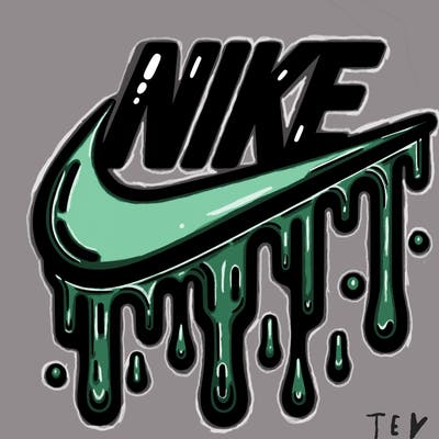 dripping nike logo