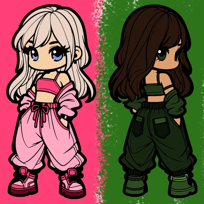 girl in crop top and baggy pants