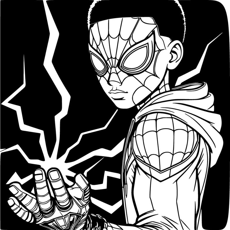 realistic miles morales with electrical powers