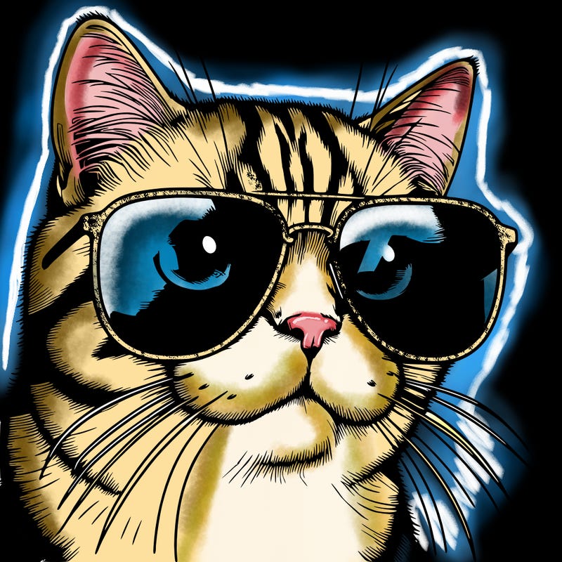 a cat with sun glasses realistic