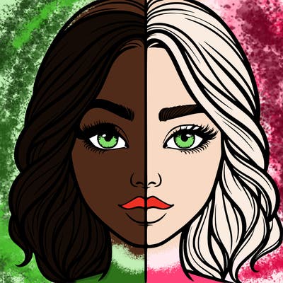 realistic girl split half