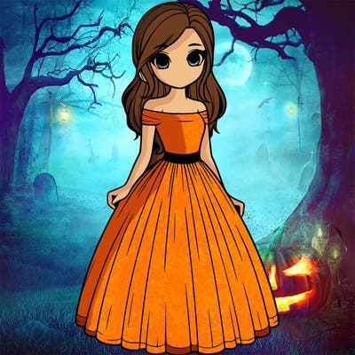 realistic girl in dress