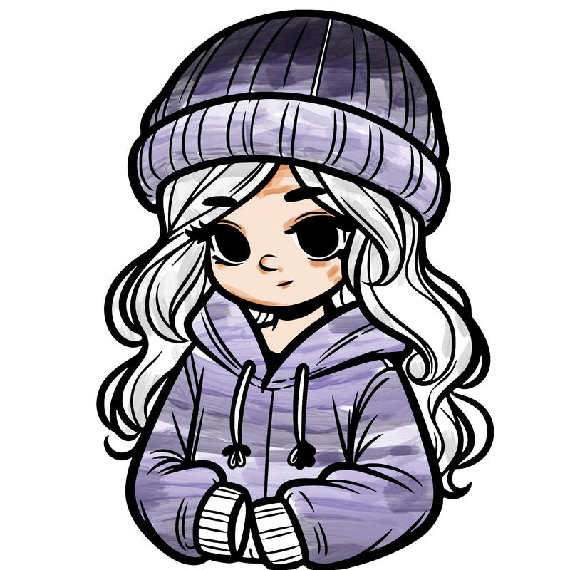 girl in a hat and hoodie