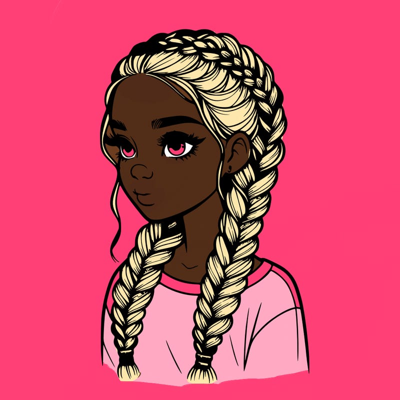 realistic girl with braids