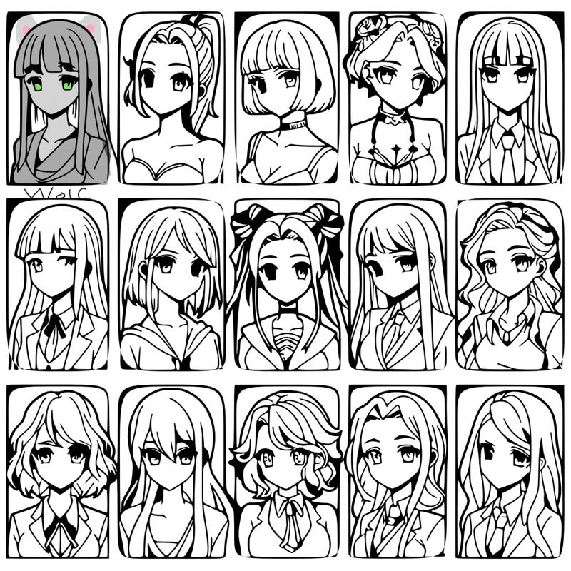 girls that look diffrent anime