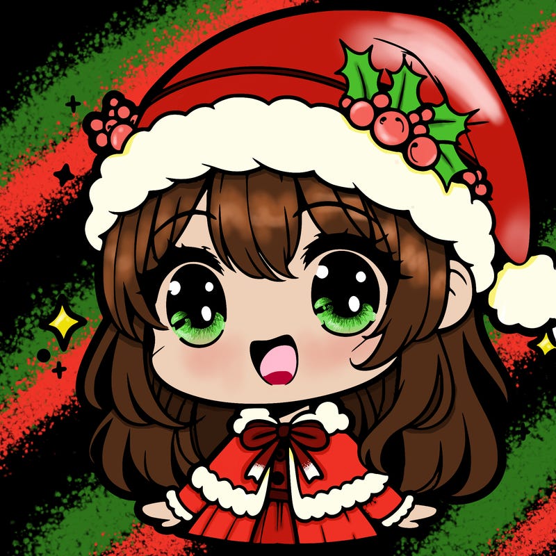 cute christmas anime girl