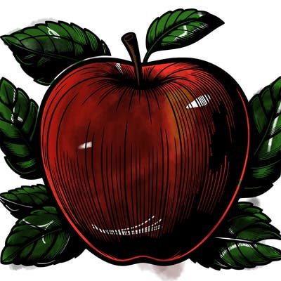 realistic, apple logo