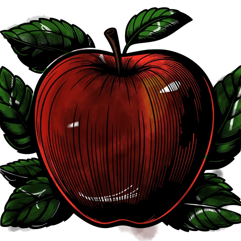 realistic, apple logo