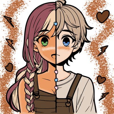 realistic girl boy split