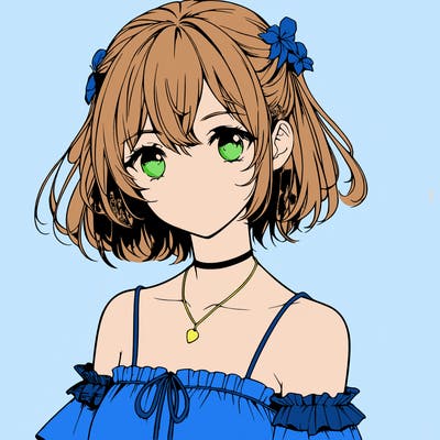 realistic anime girl in a summer outfit