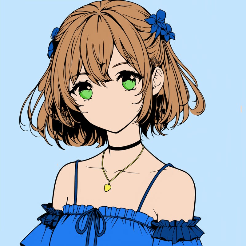 realistic anime girl in a summer outfit