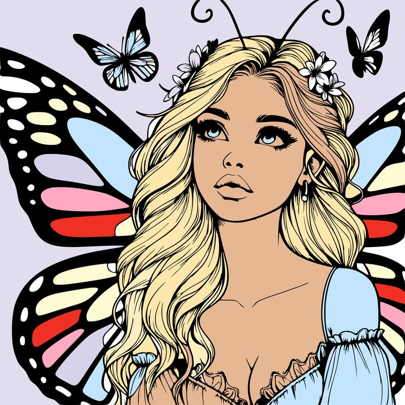 butterfly fairy realistic girl