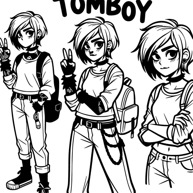 cool,hot college tomboy punk girl