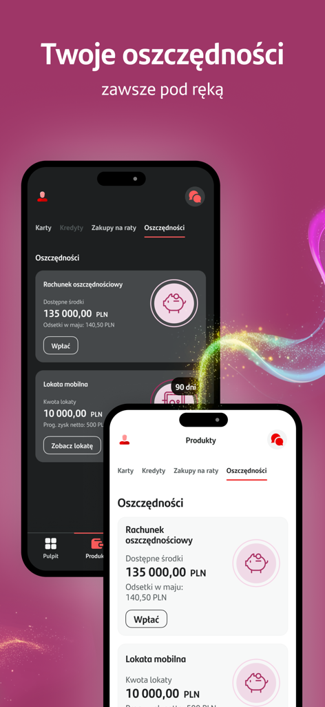 Santander Consumer Bank mobile app showing savings account and deposit balance on a smartphone