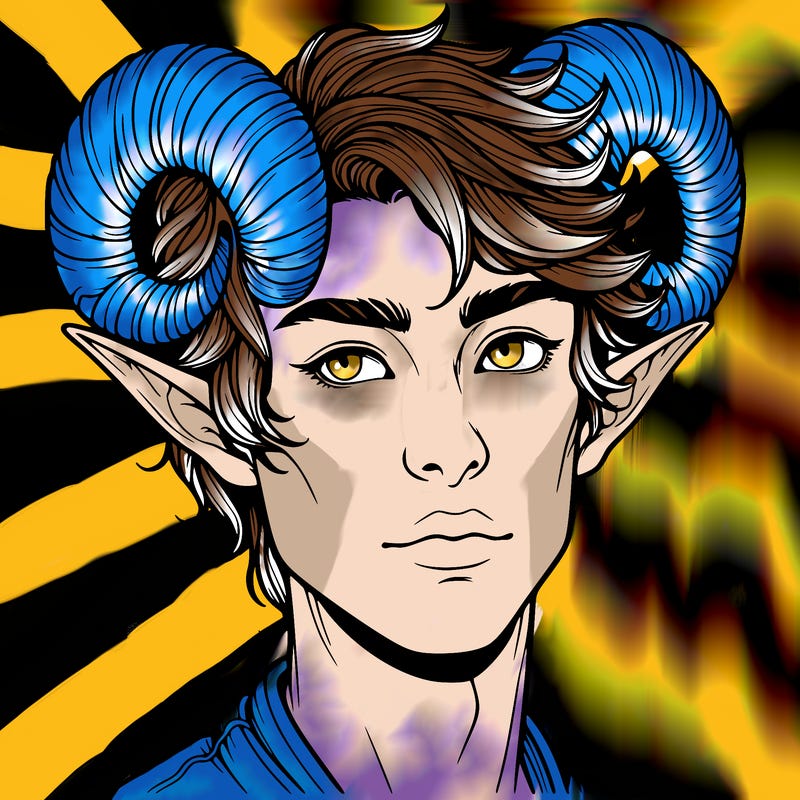realistic elf with horns