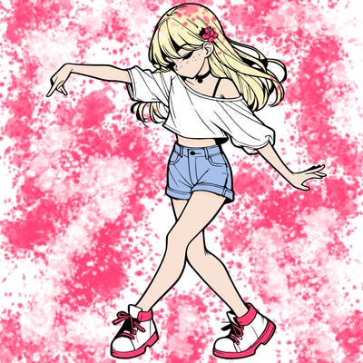 realistic girl danceing